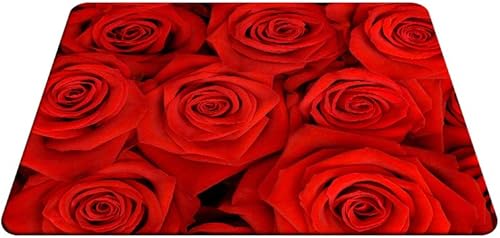 Miniatura 4 de Alfombrilla de mouse con diseño de rosas para videojuegos, hermoso ramo de rosas rojas, alfombrilla para mouse para computadora, escritorio, laptop,
