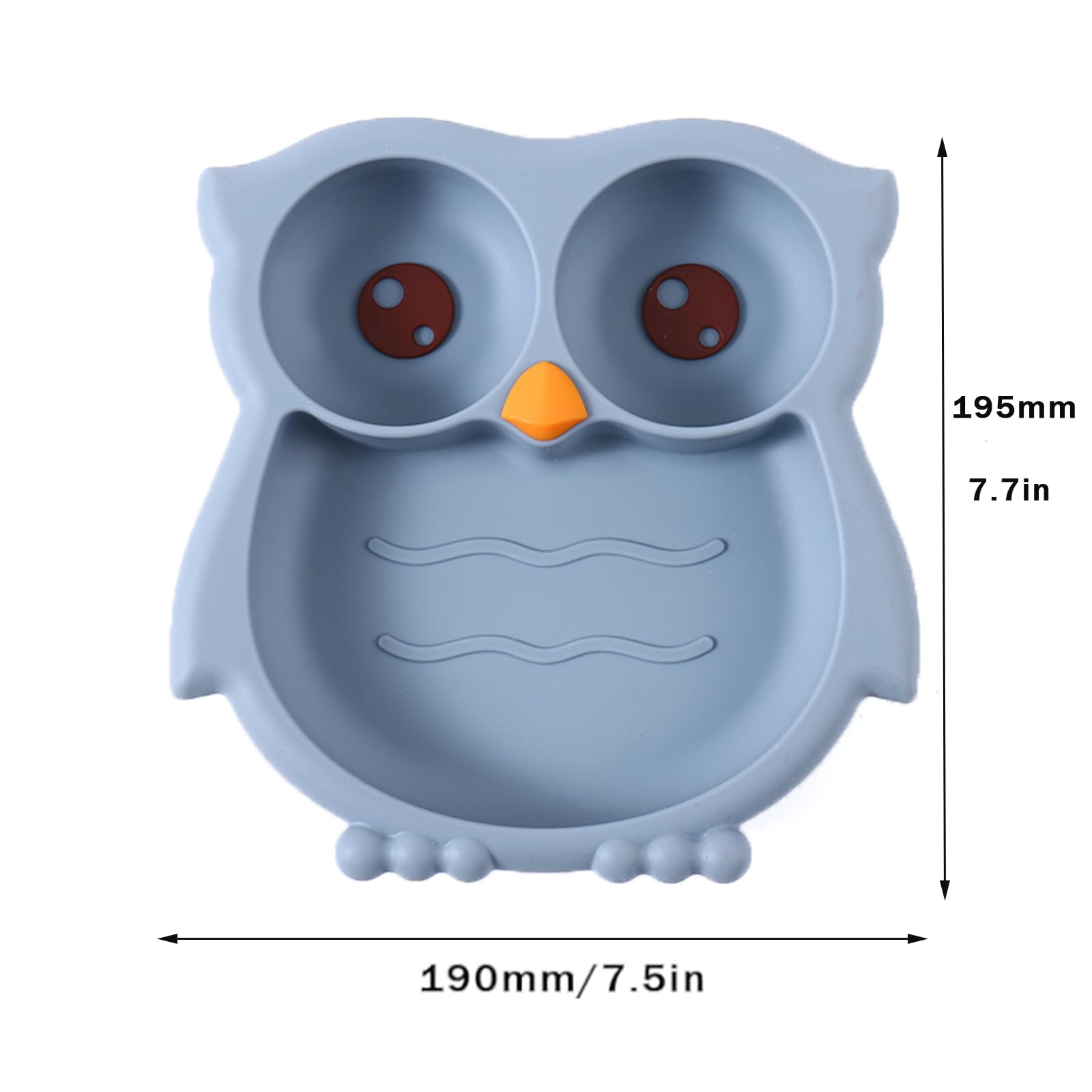 PandaEar Silicone Baby Plate with Suction, Divided Weaning Plate - Image 3