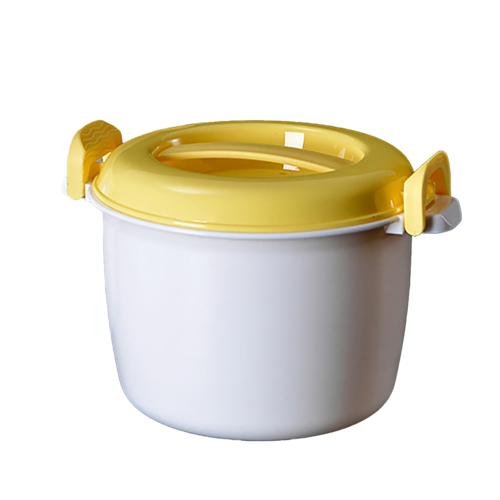 FEESHOW Food Grade Portable Microwave Rice Cooker with Rice Paddle Yellow without Rice Paddle Small