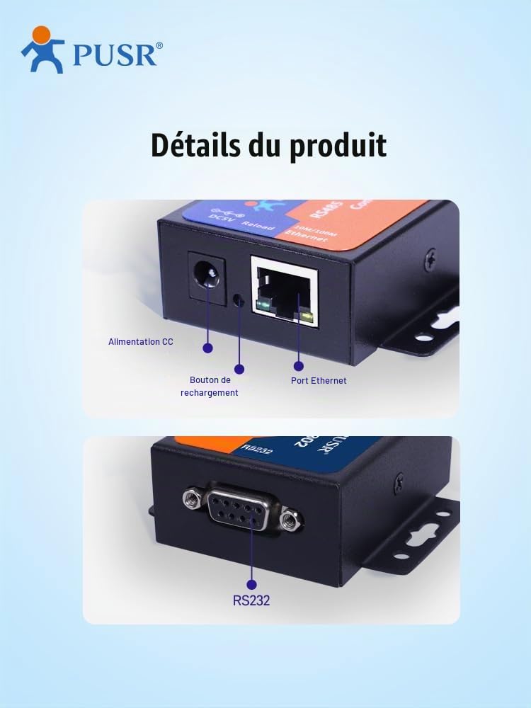 TCP232-302 TCP IP soutenir DNS DHCP Passerelle Modbus serveur de périphériques série convertisseur rs232 vers ethernet