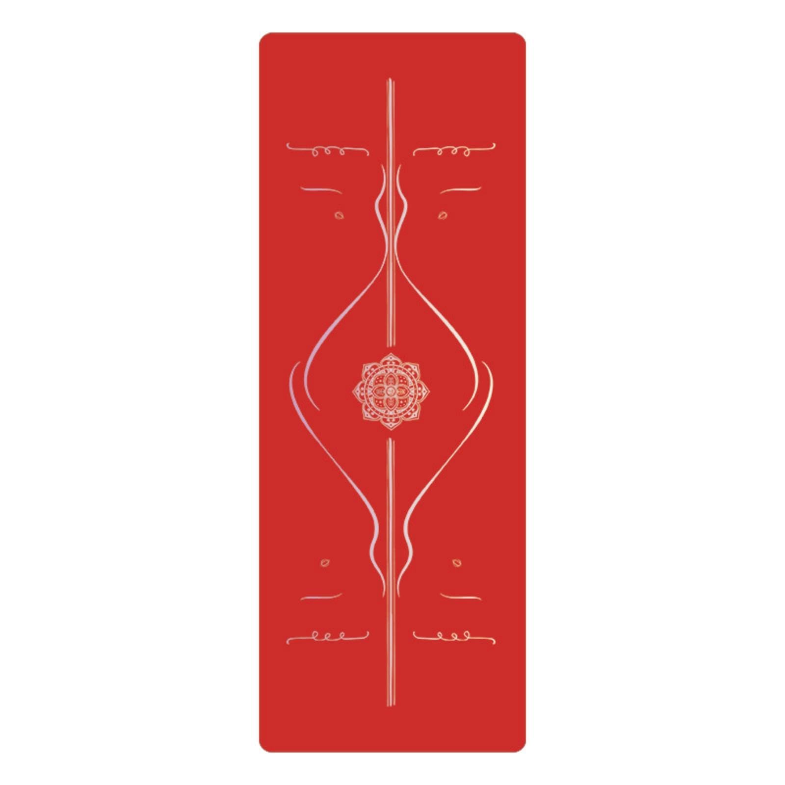 Exercise Mat Non-Slip Exercise Mat with Rubber Base Sweat-Absorbing for Yogis, Dancers, Home Gym Red | Exercise Mats | Fitness Equipment & Gear | Fitness Running & Yoga-image-24