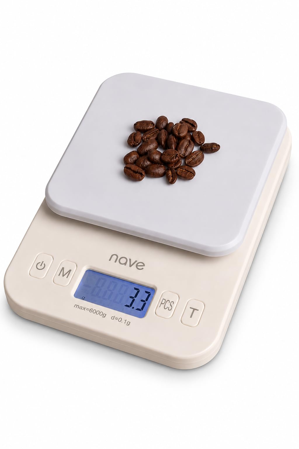 Nave Báscula digital de cocina, 6 kg/0,1 g, báscula de alimentos de alta precisión con pantalla LCD, múltiples unidades (g/oz/ml/lb), funciona con pilas, ideal para hornear, cocinar y controlar el
