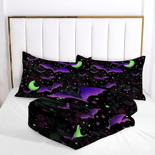 Edredón nórdico 260x230cm de microfibra violeta para cama de matrimonio en Halloween 7