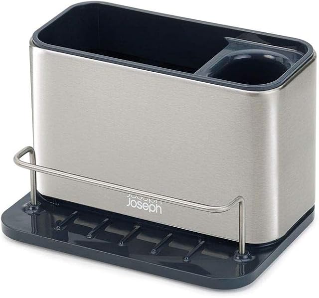 Joseph Joseph Surface Stainless-Steel Caddy Sink Area Organiser, Sponge Holder - Silver