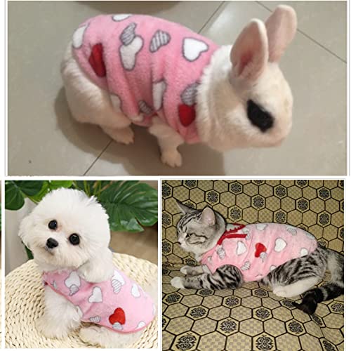 Aniac Bunny Clothes For Rabbits Warm Kitten Vest Fleece Xxxs Dog Shirt Cozy T-Shirt For Bunny Guinea Pig Ferret Puppy Mini Dog And Small Animals (Xs, Pink Heart) #TOP3