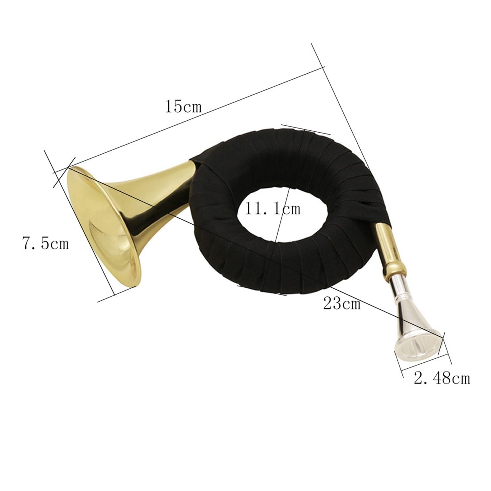Strumento A Fiato In Ottone Sib Mini Corno Dorato Con Supporto(Horn)