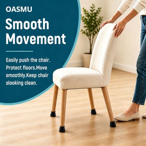 Image of OASMU 32 Pcs Chair Leg Floor Protectors for Hardwood Floors Black