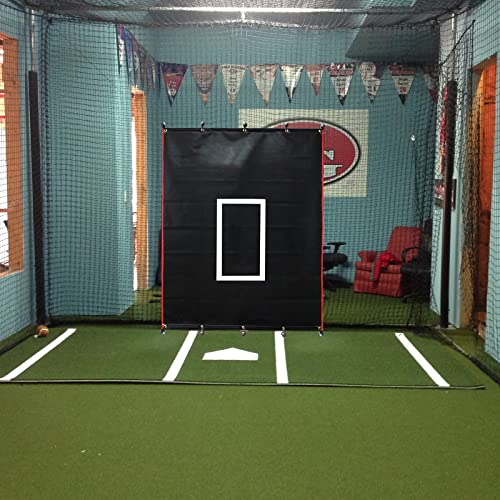 Doubleriver Baseball Pitching Backstop: Heavy Duty PVC Strike Zone Vinyl Padding for Batting Cage Protection Backyard Practice&Softball Players 6X8FT (Rectangular) by Doubleriver - Image 3