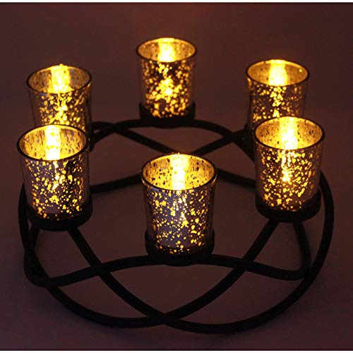 Seraphic HU-XI-173 Iron Round Table Decor Christmas Centerpiece Decorations Candle Holder For Weddings, Outdoor Patio, Dining Room thumb #4