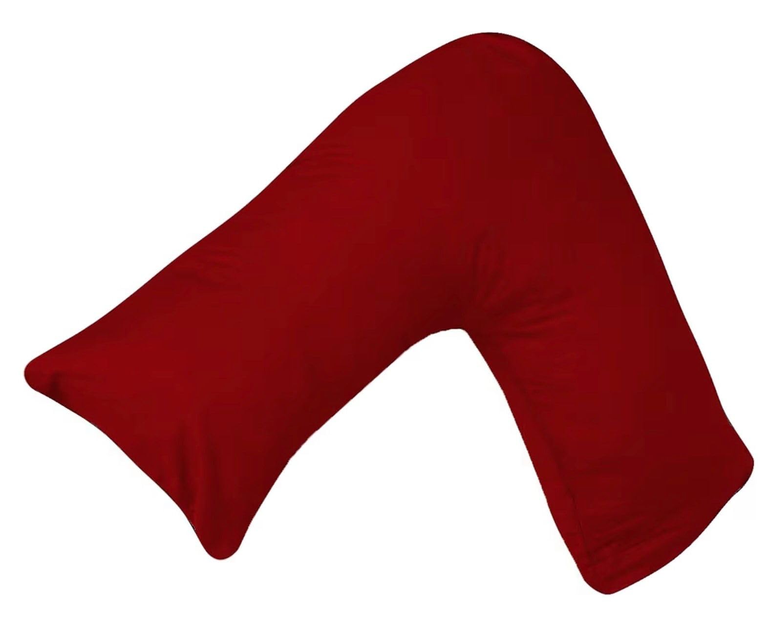 Dreamnights Red Luxury V Shaped Pillow Nursing, Pregnency, Back Support Pillow - Orthopedic Maternity Extra Filled For Neck And Back Support With Cushion (Red)
