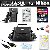 32GB Accessory Kit For Nikon COOLPIX P100 P500 P510 P520 P530 Digital Camera Includes 32GB High Speed SD Memory Card + Extended (1100 Mah) Replacement Nikon EN-EL5 Battery + AC/DC Charger + USB Card Reader + Case + Mini HDMI Cable + More