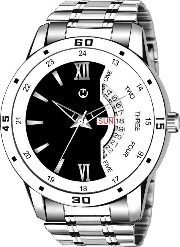 WIZARD TIMES Men’s Watch, Blue Leather Strap, Multicolor Day & Date Dial Analog Wrist Watch, Water Resistant, Formal & Casual Wear, Watch for Gift (Silver/WHITE) (B0D9QK6VK7) Amazon Price History, Amazon Price Tracker