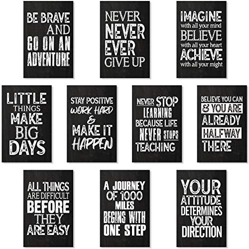 10 Pieces Inspirational Wall Poster Positive Quote Posters W...