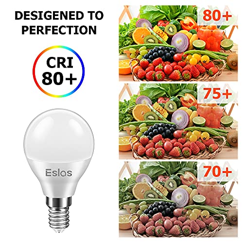 Eslas E14 LED Light Bulb Cool White, Globe Bulb SES 6W, Small Edison Screw G45 Golf Ball Bulb, 60W Incandescent Equivalent, P45 6000K 600lm, Non-dimmable, 6 Pack - Image 4