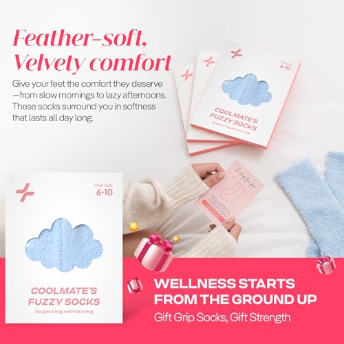 Image of COOLMATE Fuzzy Socks for Women Gift Box - Cozy Soft Cloud Socks for Spa Home, Mother's Day Gifts for Mom Grandma