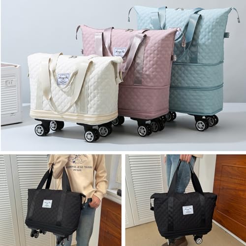 Expandable Foldable Wheeled Travel Duffle Bag - Detachable Rolling Wheels Carry On Gift2