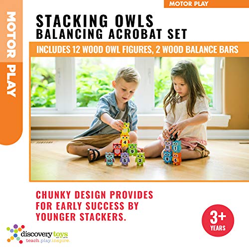 Discovery Toys Stacking Owls Wood Balancing Acrobat Set | Kid-Powered Learning | Stem Toy Early Childhood Development 3 Years And Up #TOP3