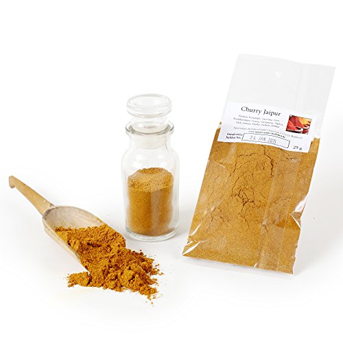 Curry Jaipur, Curry Pulver, Curry Gewürzmischung india, Currygewürz Indien Curry-Vegan, asiatische Gewürze, Curcuma, Zimt, Bockshornklee, Chili, 25g