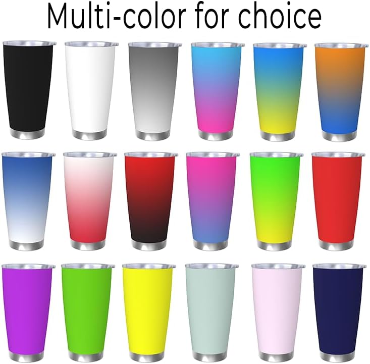 Custom 20 OZ Stainless Steel Personalized Insulated Tumbler, Photo Text Logo DIY Car Coffee Mug Cup with Lid for Home Travel Camping (Print in USA) - Image 4