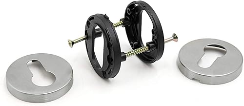 Miniatura 3 de IIVVERR Juego de manijas para puerta de acero inoxidable tipo U en tono plateado con agujero de llave PZ TH-10 (Juego de manijas para puerta de