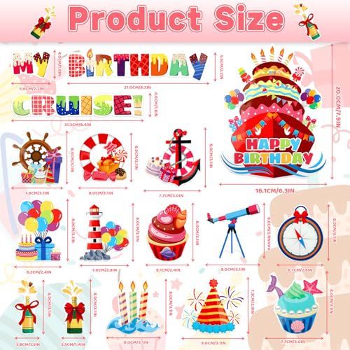 Decoraciones magnéticas para puerta temática de crucero cumpleaños 17 pcs miniatura 2