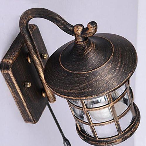 Außen IP65 Wasserdicht Wandleuchten, Aluminium Aussen Wandlampe, 1,8m Kabel mit Stecker, E27, Max. 60W Wandleuchte für Garten Garage Sportplatz - BD0870