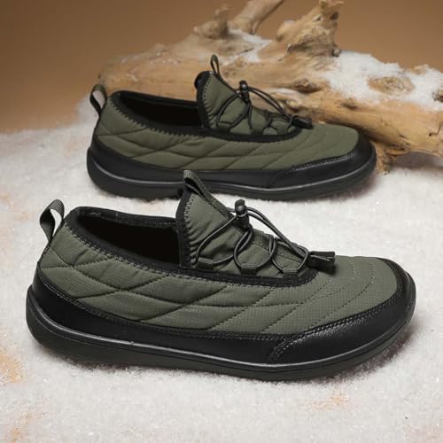 HYDLONGR Men's Women's Lightweight Waterproof Upper Plush Lining Winter Warm Snow Boots Slip On Outdoor Winter Slip Anti-Slip Ankle Boots4