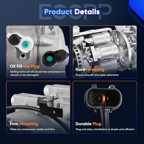 Image of ECCPP A /C Compressor with Clutch Fit for Kia Sorento 2.4L 2016 | Fast Cooling AC Compressor