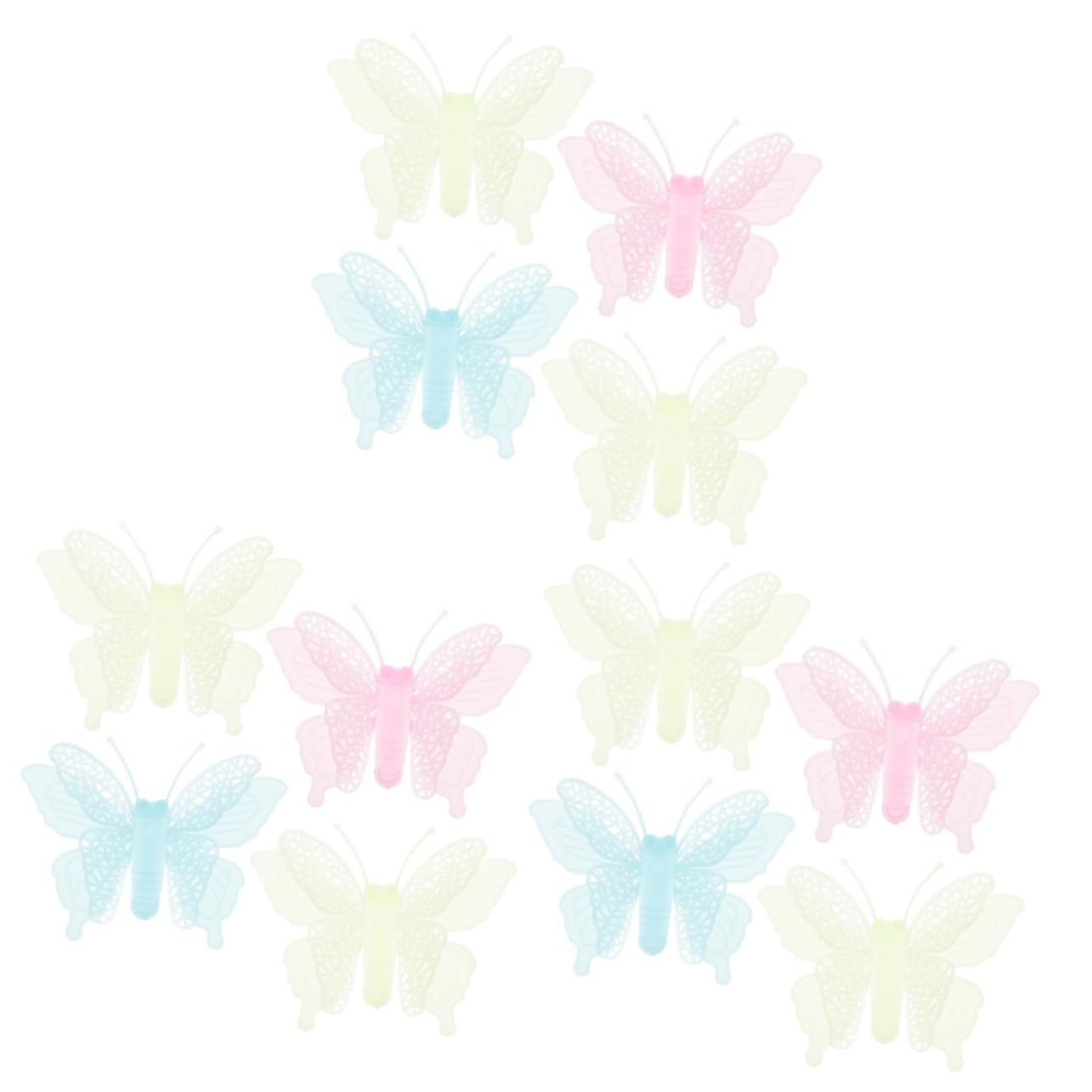 TOYANDONA 48 Pcs Glowing Butterfly-Shaped Adhesive Decor for Boys and Girls Lovely Butterfly Decals for Girls