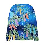 [ZKCASA] トレーナー メンズ 七夕の祈り スウェット パーカー 秋服 丸首 長袖 トップス プルオーバー おしゃれ Tシャツ カジュアル 人気 春服 秋服 3XL