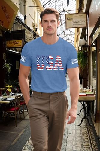 4th of July Shirts for Men American Flag T-Shirt USA Patriotic Tee Tops2