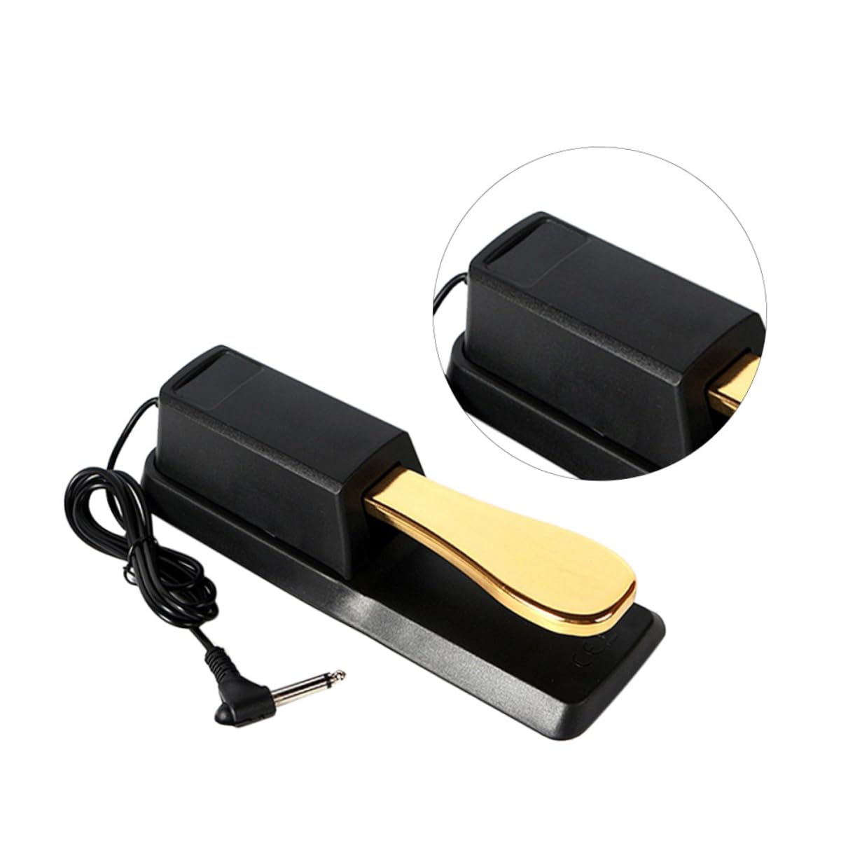 Pedal de Sostenido de Piano para Teclado Electrónico, ABS y Metal Dorado | Compatible Piano Eléctrico y Teclado, Accesorio de Pie para Sostenido, Sonido Suave y Respuesta Estable