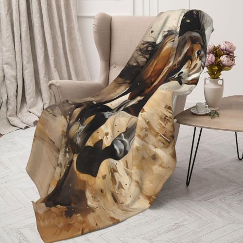 Couverture plaid cheval occidental pour soirées cocooning canapé - 5