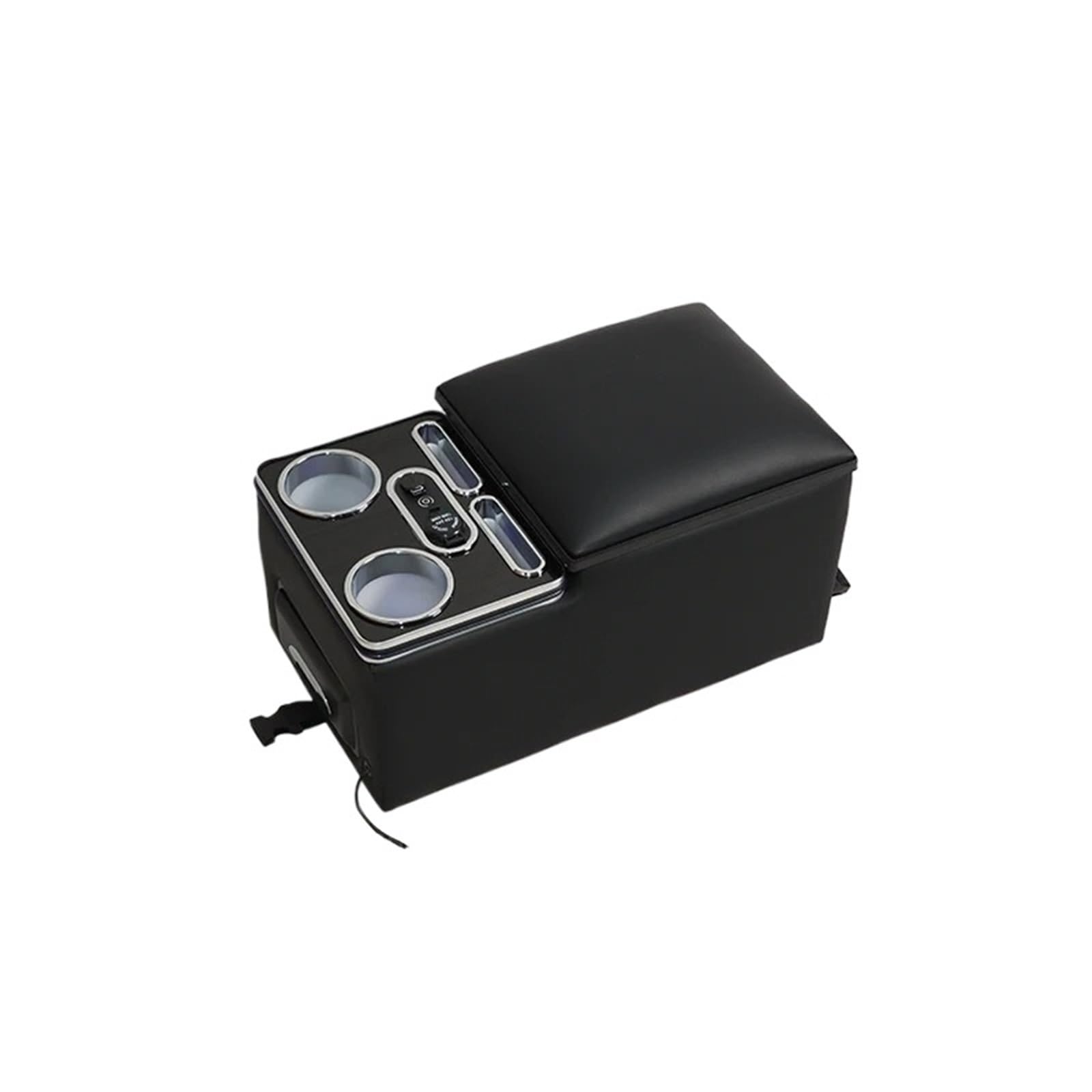 AWGNTQQ Car Armrests For Car Minivan Van Truck Center Console 7-Color Mood Lighting Organizer Rear Armrest Back Bench Seat Storage Box(Black)