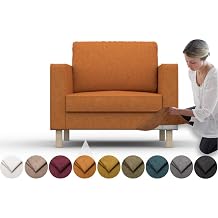 comfortly Cover for Karlstad Armchair, Replacement Slipcover, Heavy Duty 5 pcs Cover, Soft Durable Washable Fabric, Easy to Clean & Replace Crown - Amber