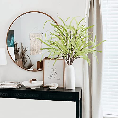 Obbsie 6Pcs Artificial Eucalyptus Leaves Grass Stems 27.5" Artificial Spring Greenery Stems Plants Fake Eucalyptus Plant Branches For Flower Arrangement Bouquets Floral Vase Wedding Decor #TOP3