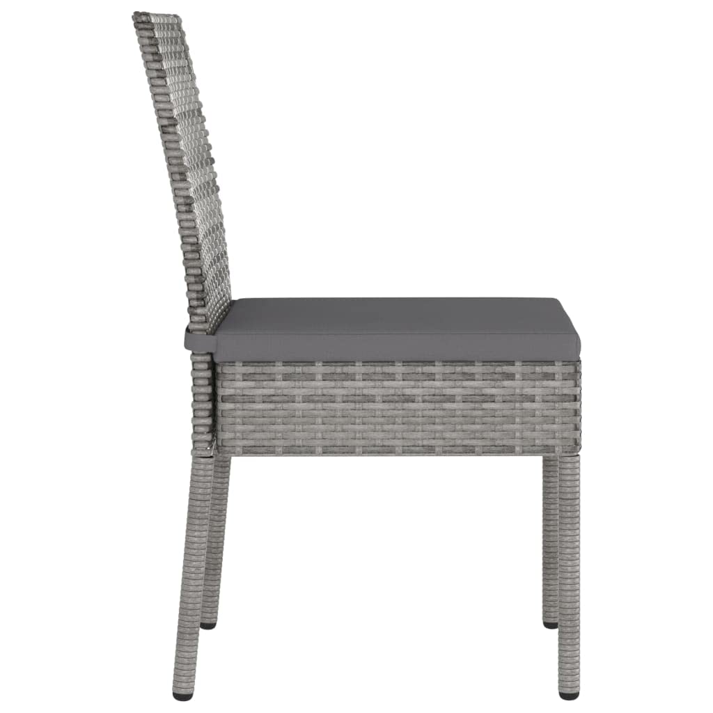 Mobili da giardino-Sedie da pranzo 4 pz Poly Rattan Grigio-Mobili