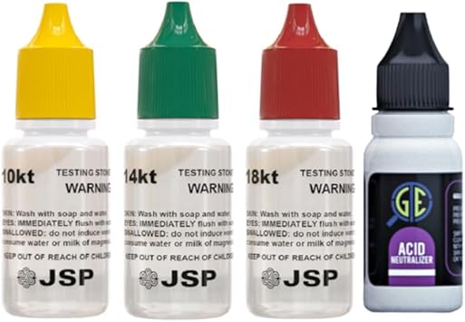 Gemtone Gold Testing Kit, 10K 14K 18K Solution Set with Neutralizer, Jewelry Purity Test, USA