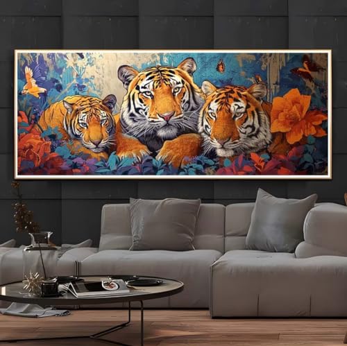 Peinture Diamant Tigre XXL pour sublimer la déco de votre chambre