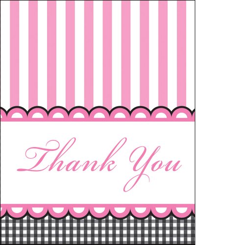 8-Count Thank You Notes, Sweet Baby Feet Pink