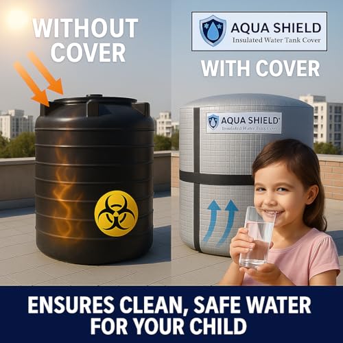 Image of Aqua Shield Overhead Water Tank Cover - Insulated Protection for All Seasons (Metallic, 1000 Litre)