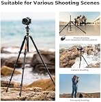K&F CONCEPT Tripod with Phone Mount and Remote, 72''/184cm Camera Tripod Monopod with 360 Panorama Ball Head Quick Release Plate for DSLR Camera, Camcorder, iPhone,Max Load 22lbs/10kg