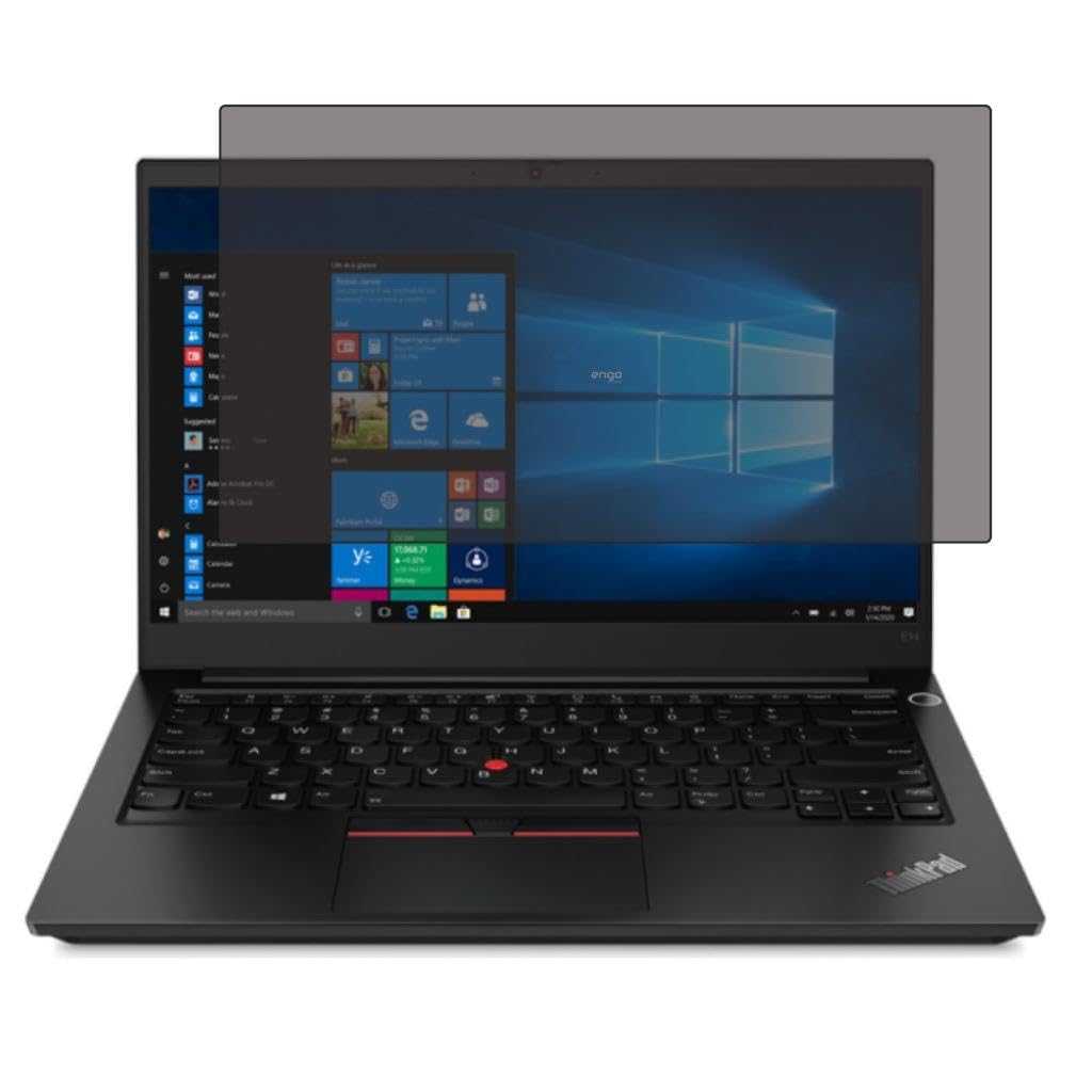 Engo Lenovo Thinkpad E14 Gen 2 14 İnç İle Uyumlu Hayalet Ekran Koruyucu Notebook, Yandan Görünmeyen Anti-Spy Gizlilik (Privacy) Laptop Koruması, 9H Temperli Nano Kırılmaz Esnek Cam, Parlama Önleyici