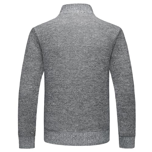 Lamgool Men's Full Zip Sweater Long Sleeve Casual Slim Fit Cardigan Sweaters3