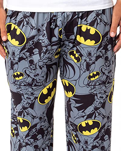 DC Comics Batman Mens' Bat Symbol Icon Retro Character Sleep Pajama Pants3