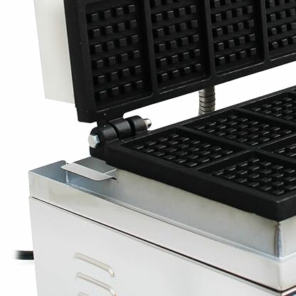 Waffeleisen 1500W Kommerzieller Waffeleisen 10 Waffel Antihaft Elektrische Waffelmaschine Einstellbare Temperatur 50-300°C Belgische Waffelform for Waffle Making and Baking – Bild 8