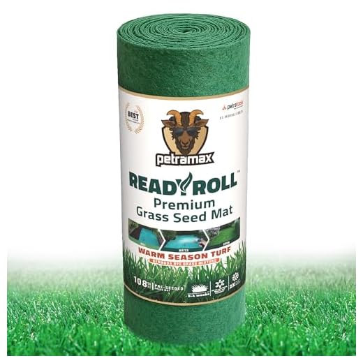 Petramax ReadyRoll Biodegradable Bermuda Grass Seed Mat for Southern Lawn 54 Sq ft. 3-in-1 Grass Seed Rolls w/Mulch & Fertilizer - Perennial Rye, Tall Fescue Blend - Heat Tolerant Lawn Repair Patch