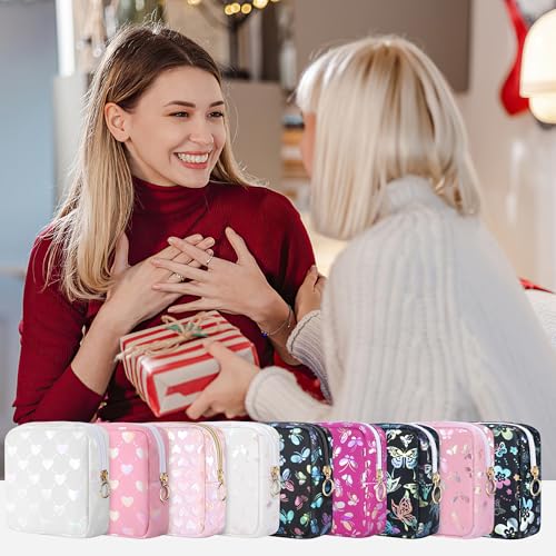 Image of Likesing Period Bag Pouch, Leather Sanitary Napkin Storage Bag for Girls Womens, Portable Sanitary Napkin Period Pad Pouch Bag for Purse (Black-Dancing Butterfly)