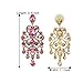 BriLove Wedding Bridal Dangle Earrings for Women Vintage Style Crystal Drop Hollow Filigree Chandelier Earring Pink Antique-Gold-Toned