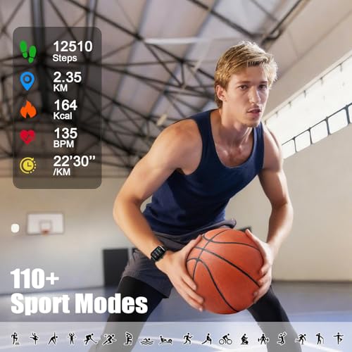 Smart Watch for Men Women (Answer/Make Call), 2025 1.83" HD Touchscreen Fitness Tracker, 110+ Sport Modes, Fitness Watch with Heart Rate/Sleep Monitor/Step, IP68 Waterproof Smartwatch for Android iOS - Image 6